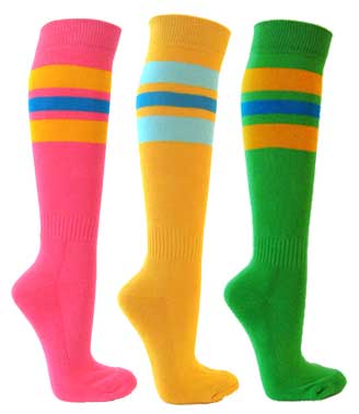 Cotton knee socks 3line 3colors