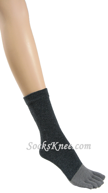 Bamboo Charcoal Fabric Toed Dark Gray/Grey Toe Socks
