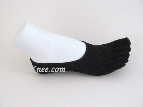 Black 5fingers toes Toe Socks, Super Low Cut - Click Image to Close