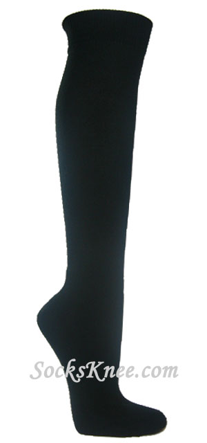 Black athletic knee socks for sports - Click Image to Close