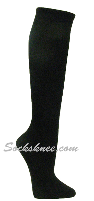 Black womens fashion casual dress knee socks - Click Image to Close