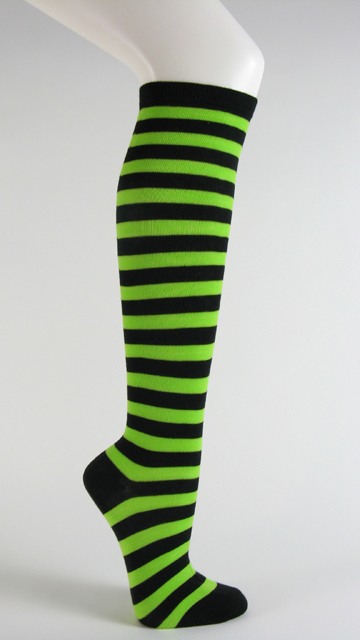 Black and lime green striped 