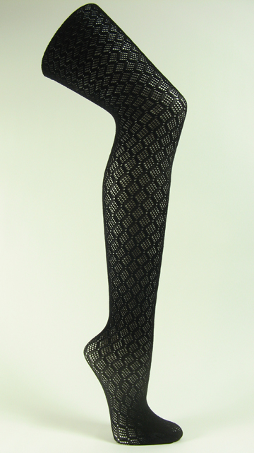 Black tights virtical diamonds pattern lace - Click Image to Close