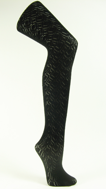 Black tights geometric lace