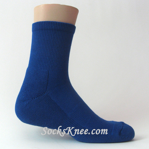 Blue Premium Quality Quarter/Crew High Basketball/Sports Socks - Click Image to Close