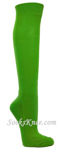 Bright green athletic knee socks for sports