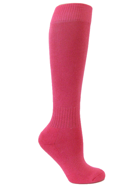 Bright pink youth sports knee socks - Click Image to Close