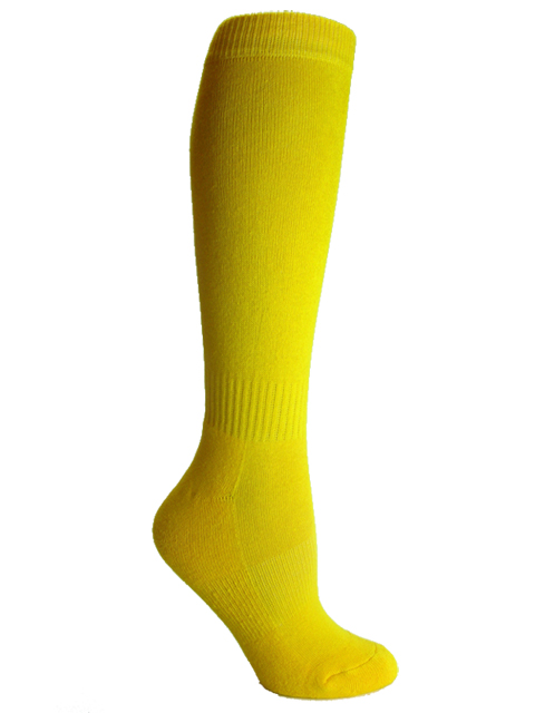 Bright yellow youth sports knee socks - Click Image to Close