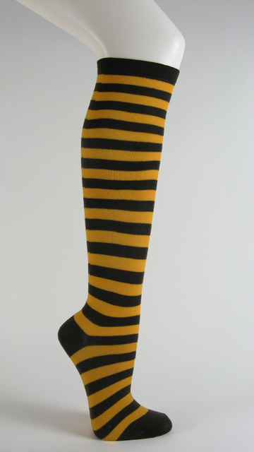 Brown and Tan striped knee socks