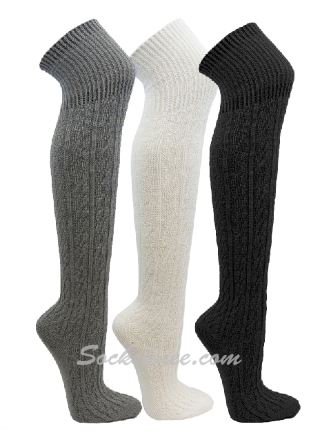 Cable Knitted Boot Socks