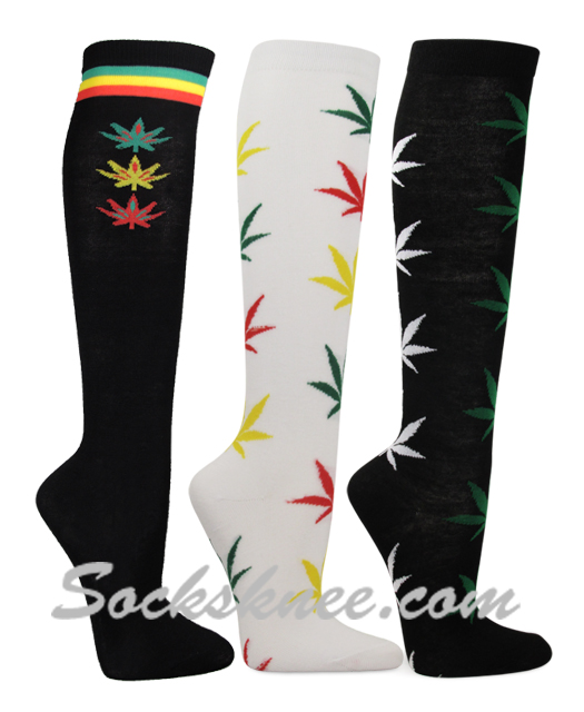 Marijuana Weed Leaves Socks
