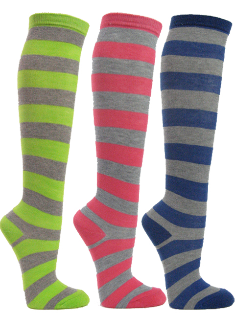 Knee socks 2 Color Wide Striped