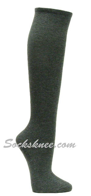 Charcoal womens fashion casual knee socks - Click Image to Close