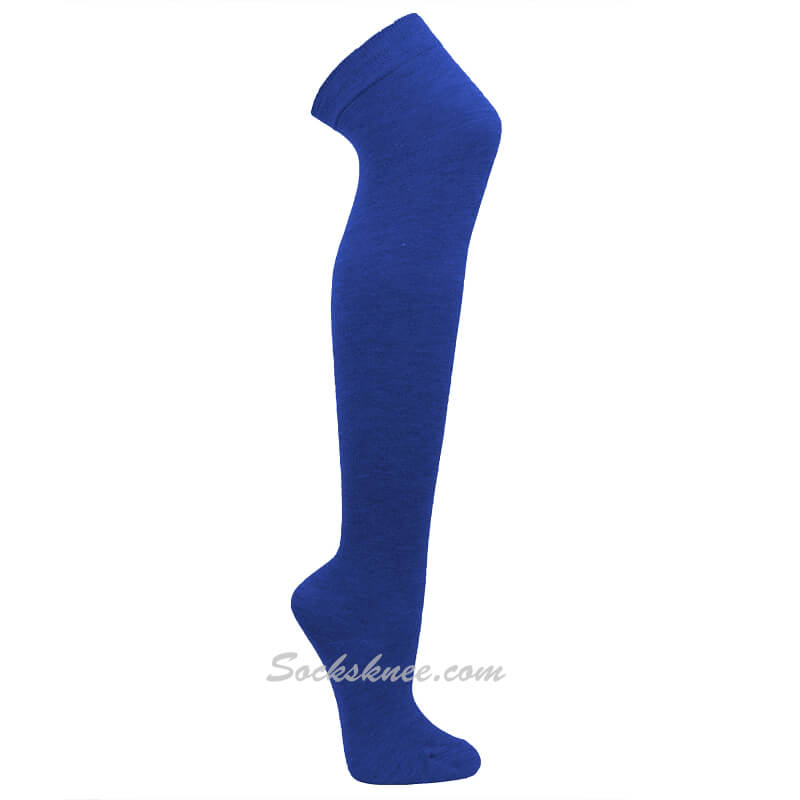 Blue Women Over knee Thigh high boot socks - Click Image to Close