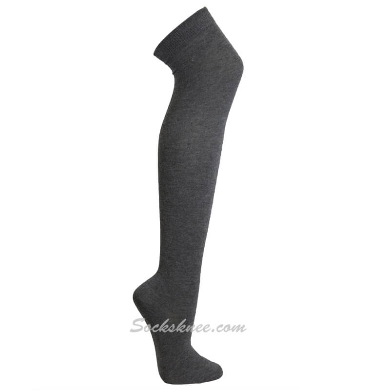 Charcoal Women Over knee Thigh high boot socks