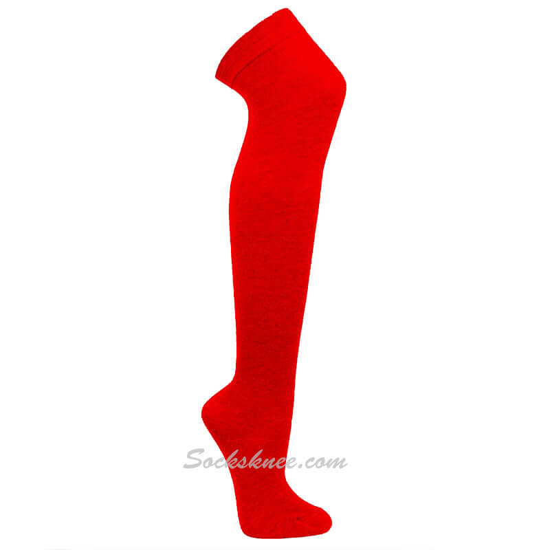 Red Women Over knee Thigh high boot socks - Click Image to Close
