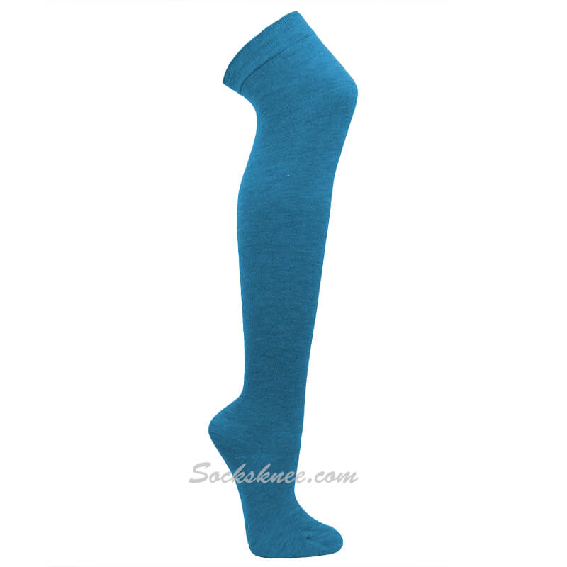Turquoise Women Over knee Thigh high boot socks