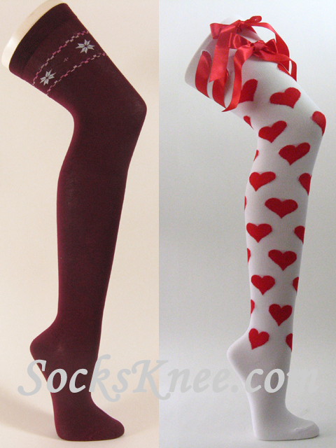 Over Knee Socks with Pattern