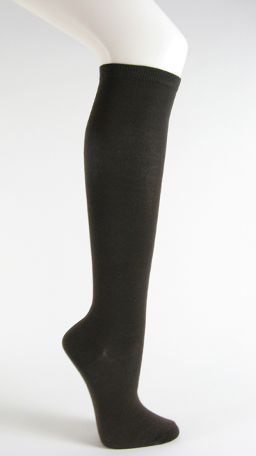 Dark Brown womens fashion casual dress knee socks - Click Image to Close