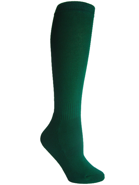Dark green youth sports knee socks - Click Image to Close