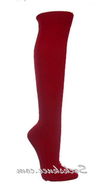 Dark Red athletic knee socks for sports - Click Image to Close