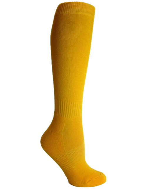 Golden yellow youth sports knee socks - Click Image to Close