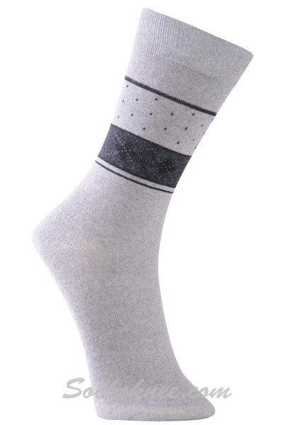 Gray Men's Argyle Tribal Band Dress Socks - Click Image to Close