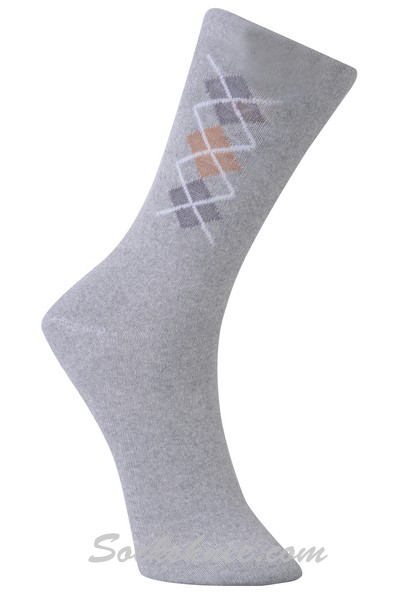 Gray Men's Diamond Blended Dress Socks