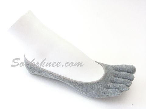 Light Gary/Grey 5fingers toes Toe Socks, Super Low Cut - Click Image to Close