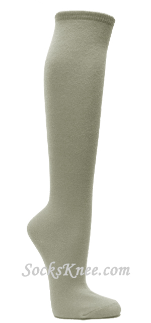 Gray womens fashion casual dress knee socks - Click Image to Close
