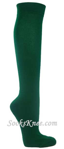 Dark Green athletic knee socks for sports