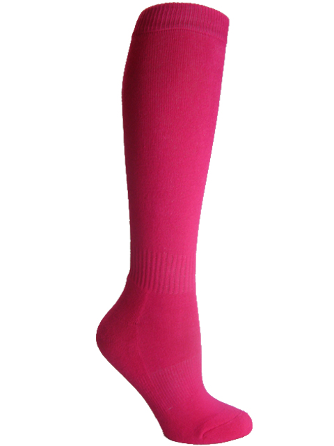 Hot pink youth sports knee socks - Click Image to Close