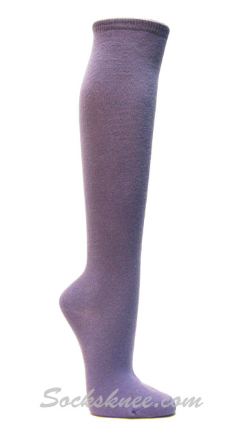 Lavender womens fashion casual knee socks - Click Image to Close