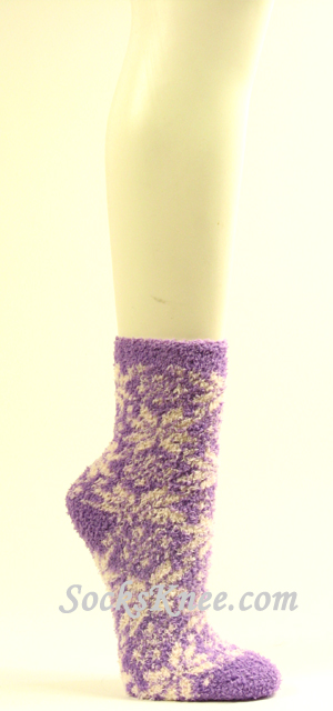 Lavender Fuzzy Sock for Women - Click Image to Close