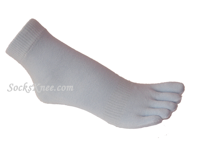 Baby/Light Blue Ankle High Five Finger Toes Toe Socks - Click Image to Close