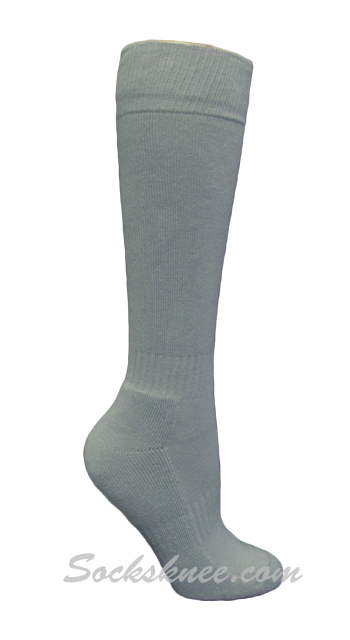 Light Gray Youth Sports/Softball/Baseball Knee sock - Click Image to Close