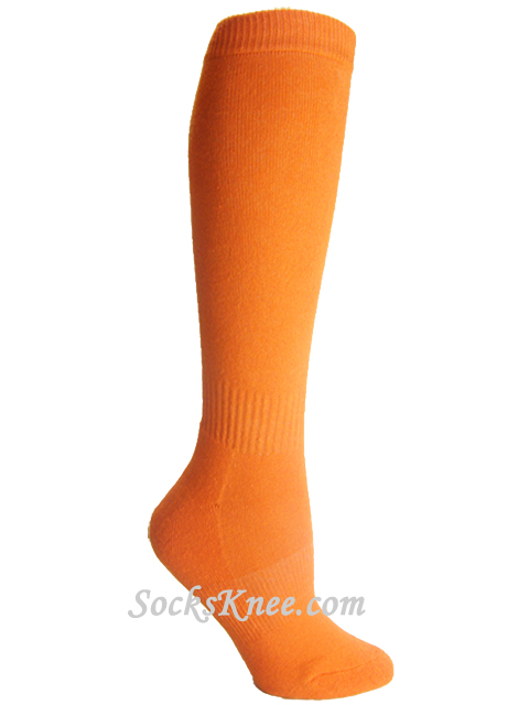 Light Orange youth Cotton sports knee socks - Click Image to Close