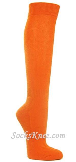 Light Orange Athletic knee socks for sports & for Men - Click Image to Close