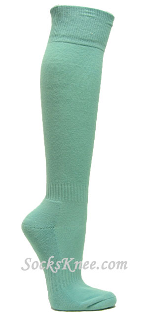 Light sky blue mens knee socks for sports - Click Image to Close