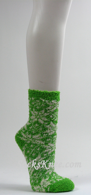Lime Green Fuzzy Sock for Women - Click Image to Close