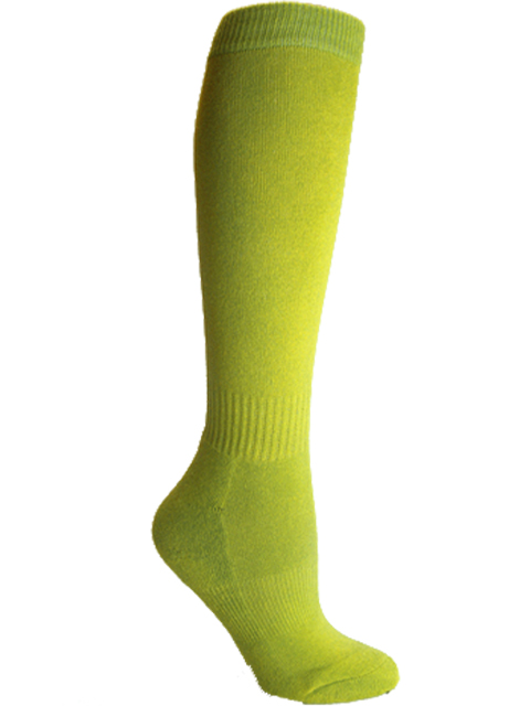 Lime green youth sports knee socks - Click Image to Close