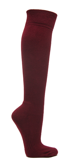 Maroon mens knee socks for sports - Click Image to Close