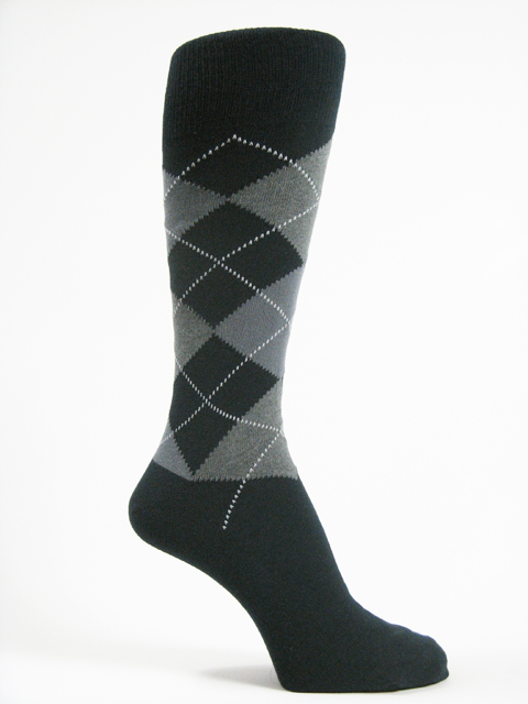 Navy grey Mens argyle socks mid calf - Click Image to Close