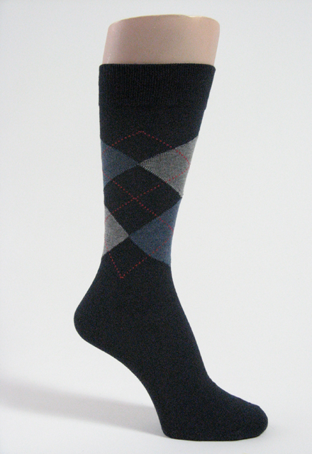 Navy grey blue Mens argyle socks mid calf - Click Image to Close