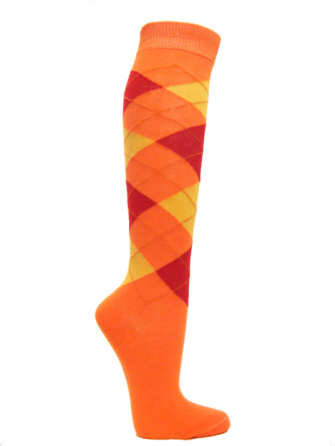 Orange Argyle Socks