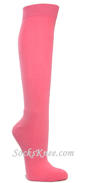 Pink athletic knee socks for sports