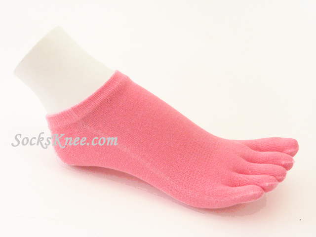 Pink No Show/Low Cut Length Toe Toe Socks - Click Image to Close