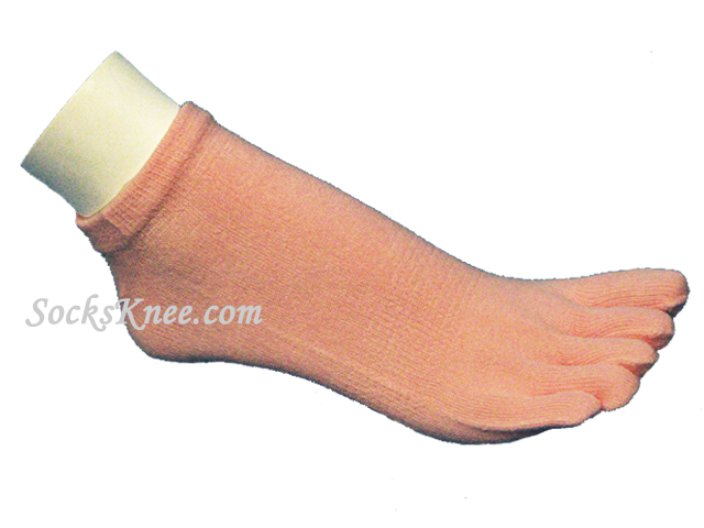 Light Pink No Show Length Toe Toe Socks