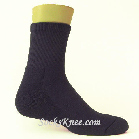 Dark Purple Premium Quality Quarter/Crew High Basketball Socks - Click Image to Close