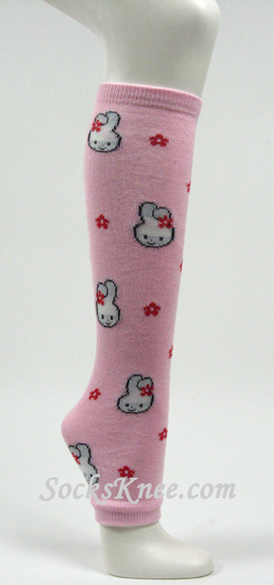 Rabbit Bunny Logo Symbol Pink Leg Warmer - Click Image to Close
